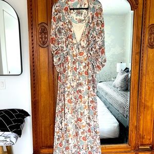 Free People Maxi Dress/Duster With Ivory Slip